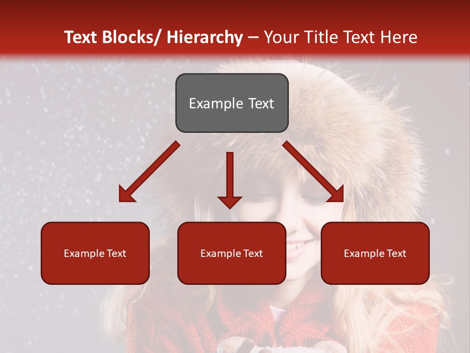 Girl Snow Blue PowerPoint Template