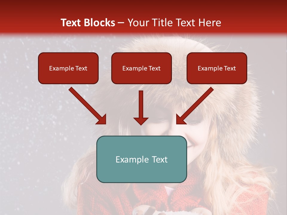 Girl Snow Blue PowerPoint Template