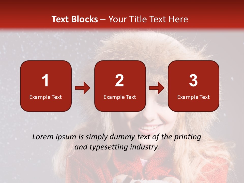 Girl Snow Blue PowerPoint Template