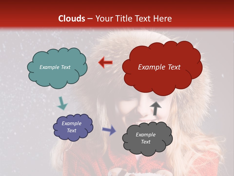 Girl Snow Blue PowerPoint Template