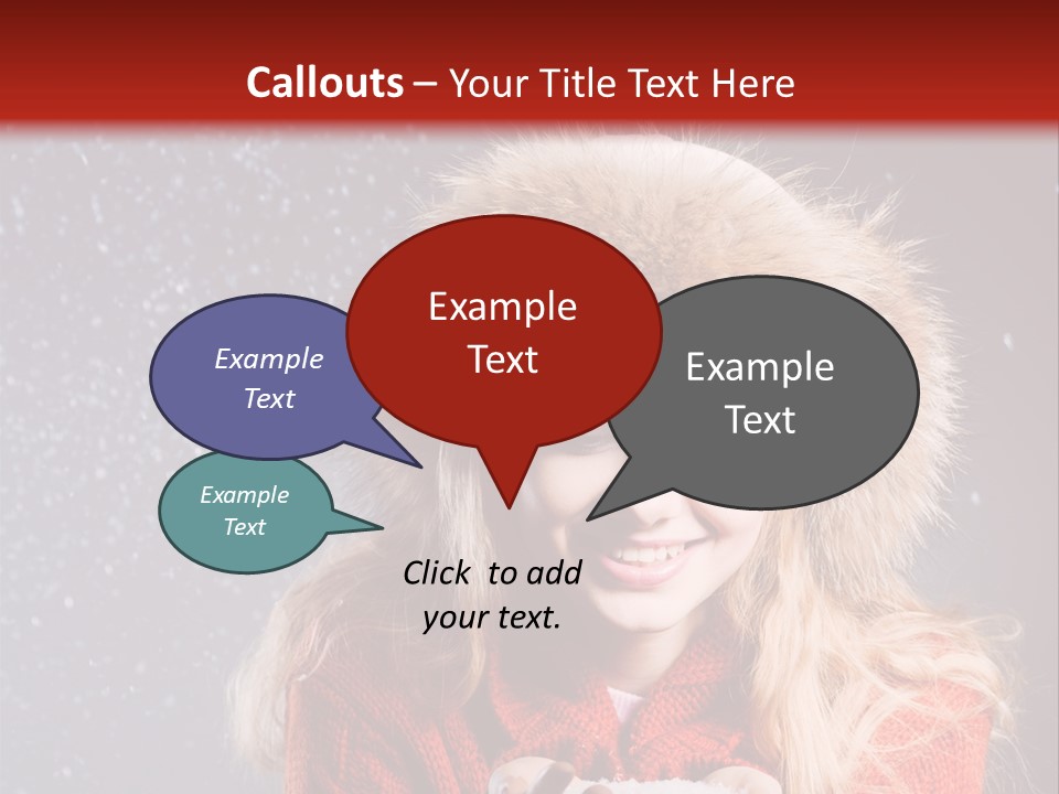 Girl Snow Blue PowerPoint Template