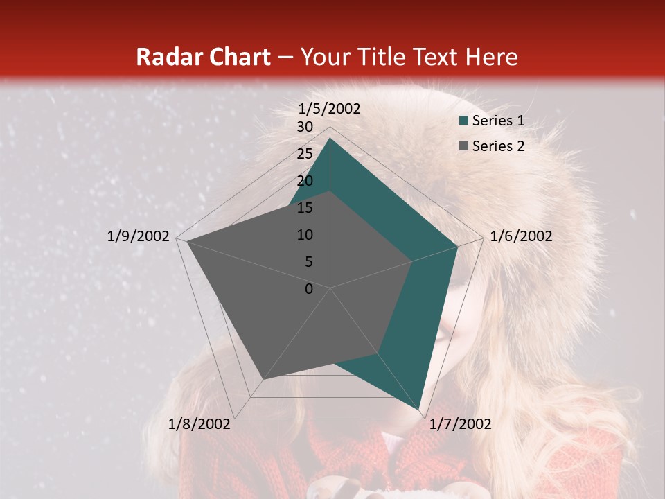 Girl Snow Blue PowerPoint Template