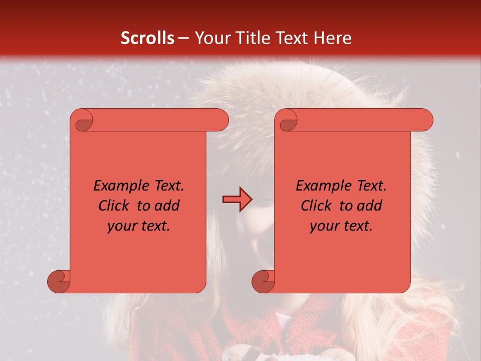 Girl Snow Blue PowerPoint Template
