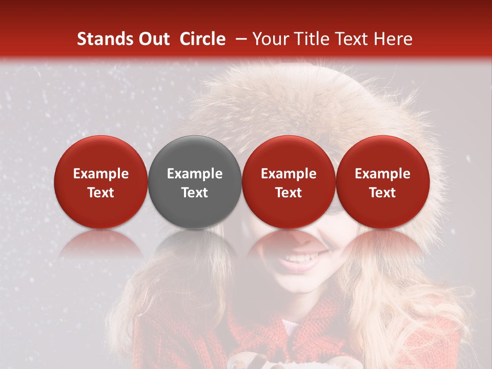 Girl Snow Blue PowerPoint Template