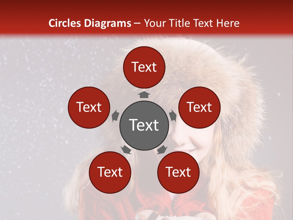 Girl Snow Blue PowerPoint Template