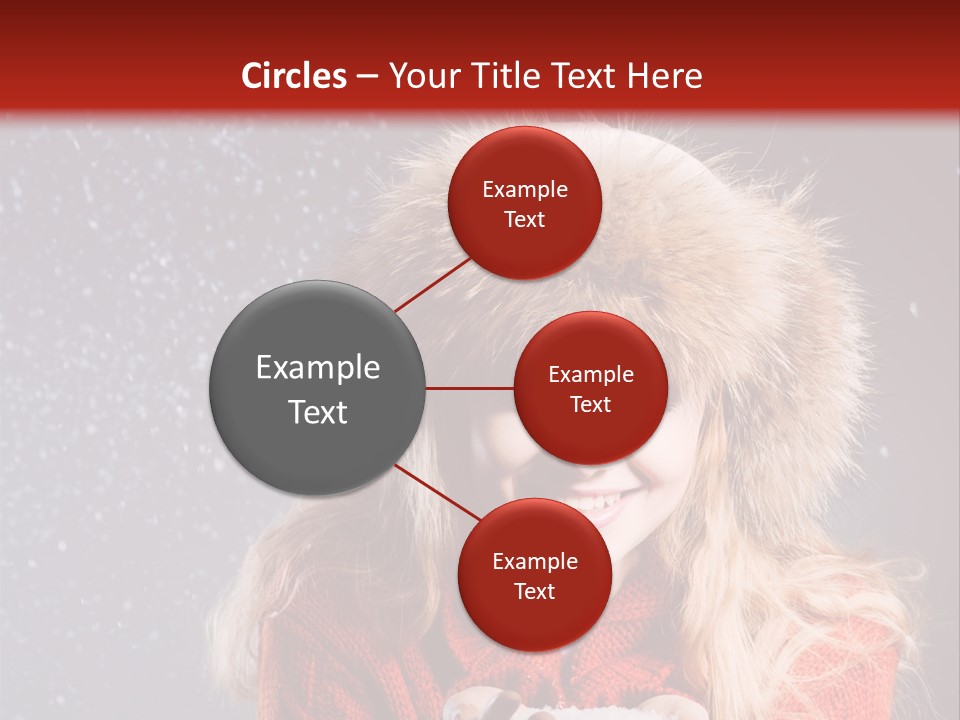 Girl Snow Blue PowerPoint Template