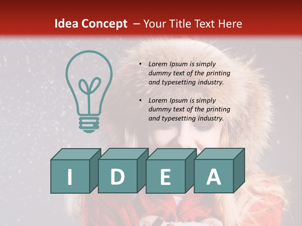 Girl Snow Blue PowerPoint Template