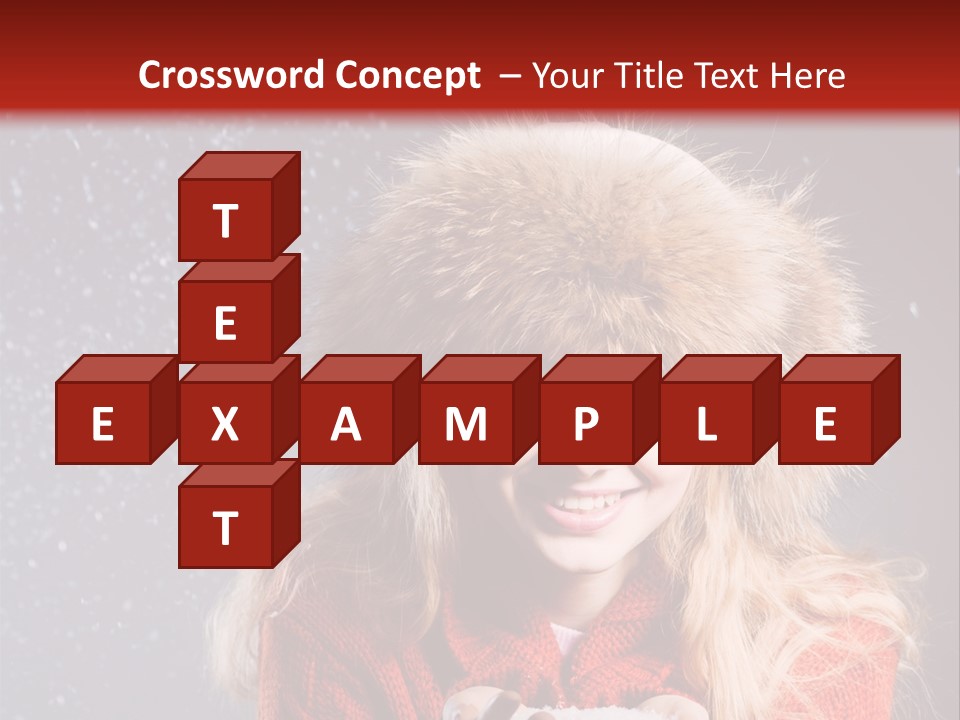 Girl Snow Blue PowerPoint Template