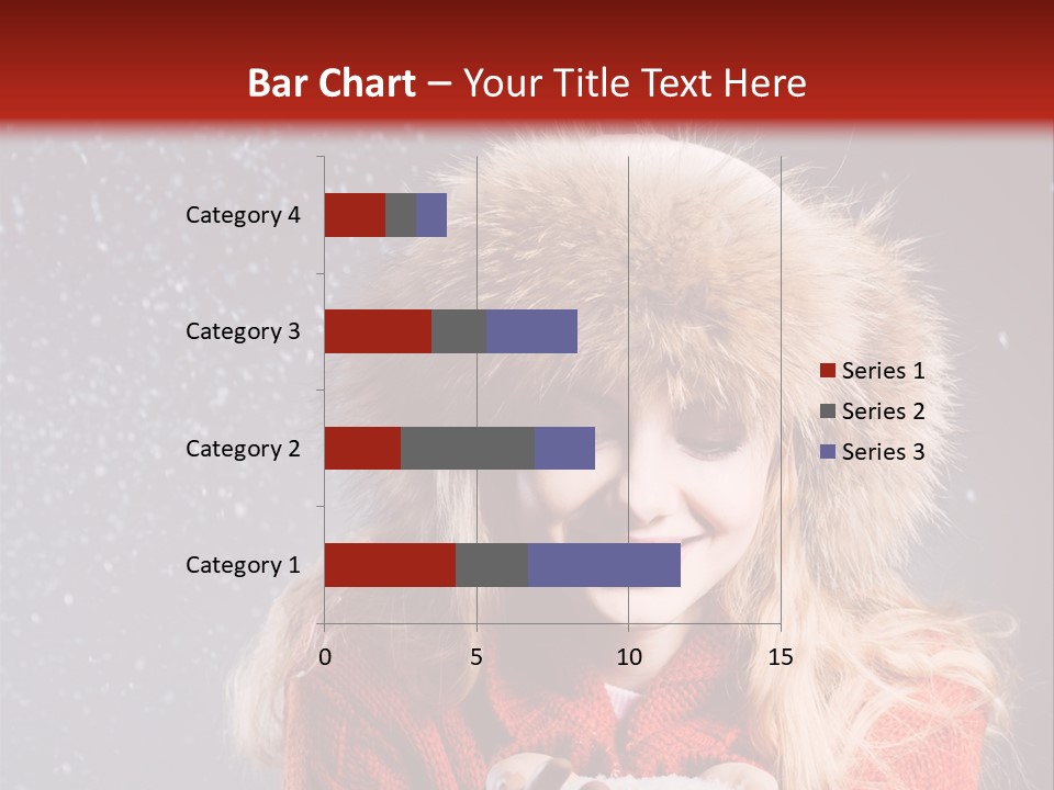 Girl Snow Blue PowerPoint Template