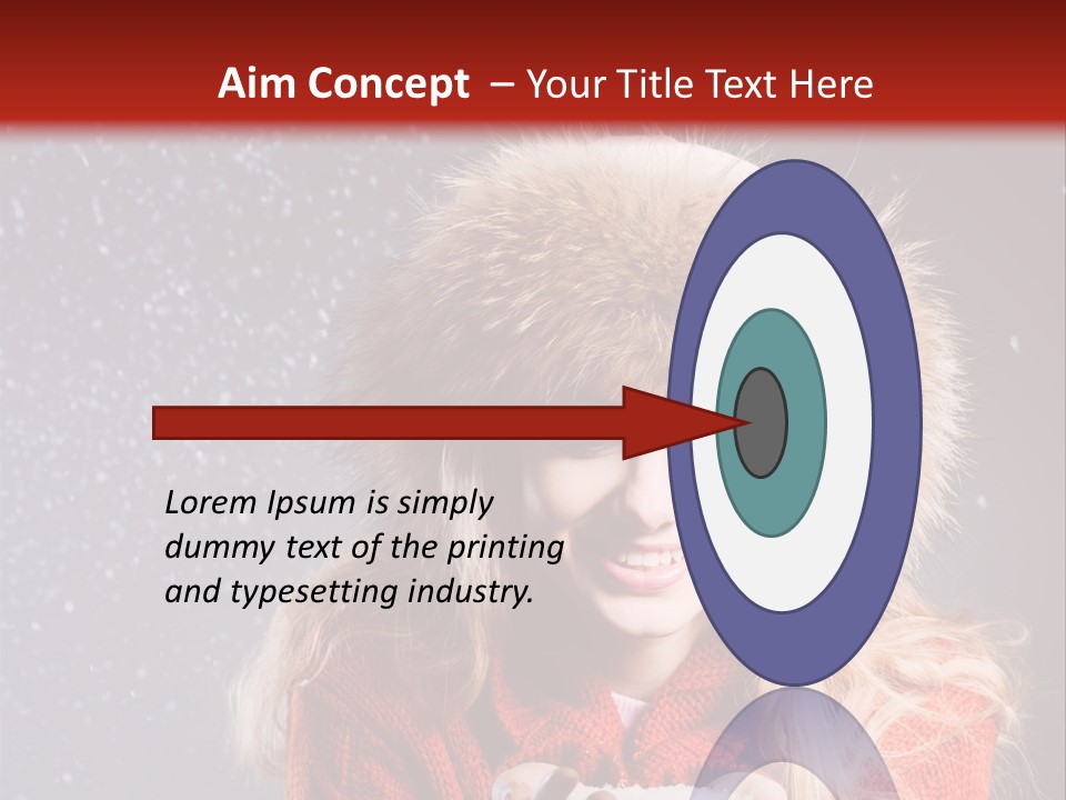 Girl Snow Blue PowerPoint Template