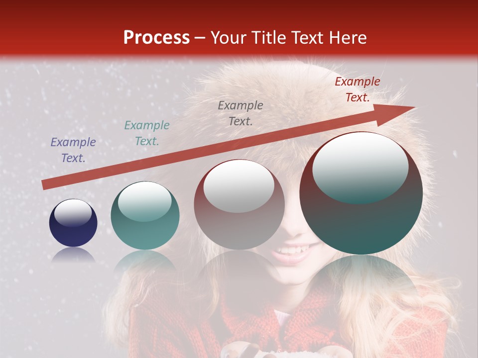 Girl Snow Blue PowerPoint Template