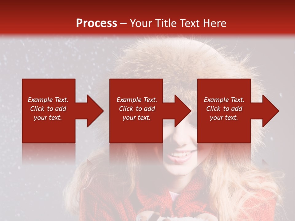 Girl Snow Blue PowerPoint Template