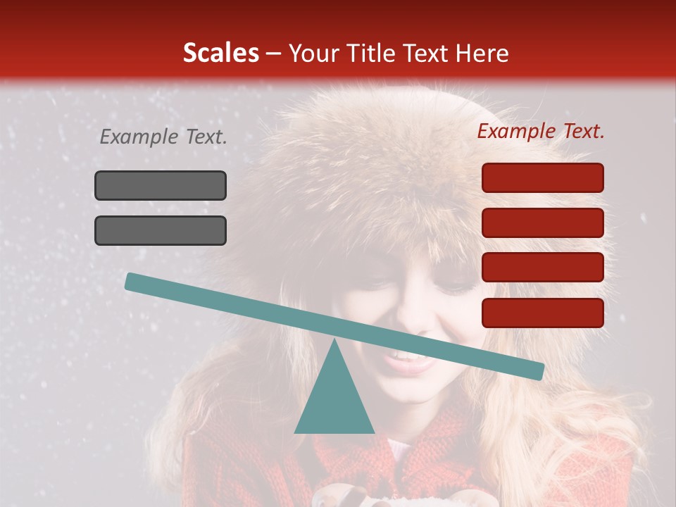 Girl Snow Blue PowerPoint Template