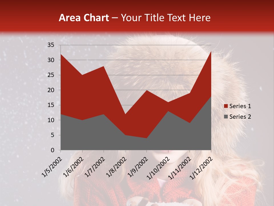 Girl Snow Blue PowerPoint Template