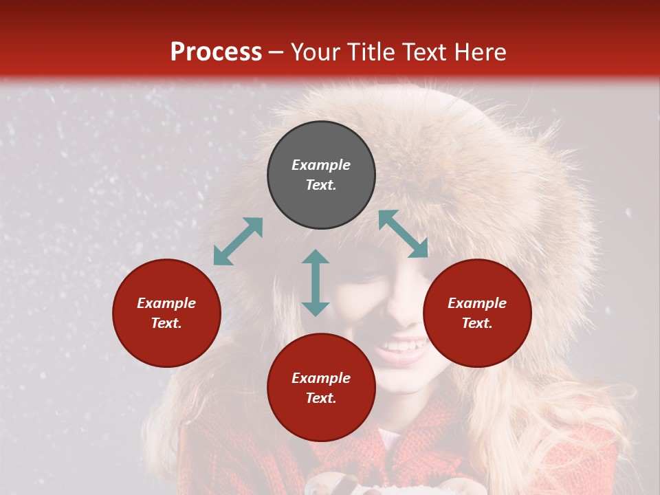Girl Snow Blue PowerPoint Template