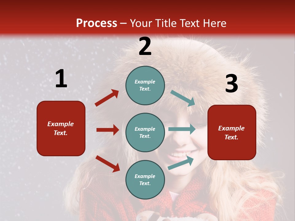 Girl Snow Blue PowerPoint Template