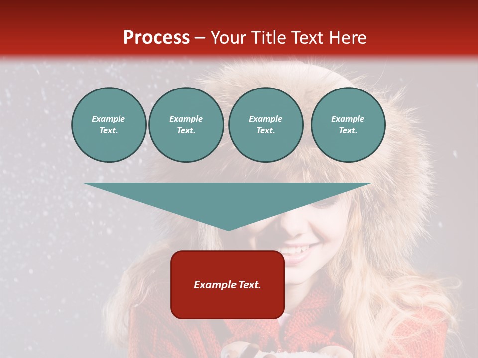 Girl Snow Blue PowerPoint Template