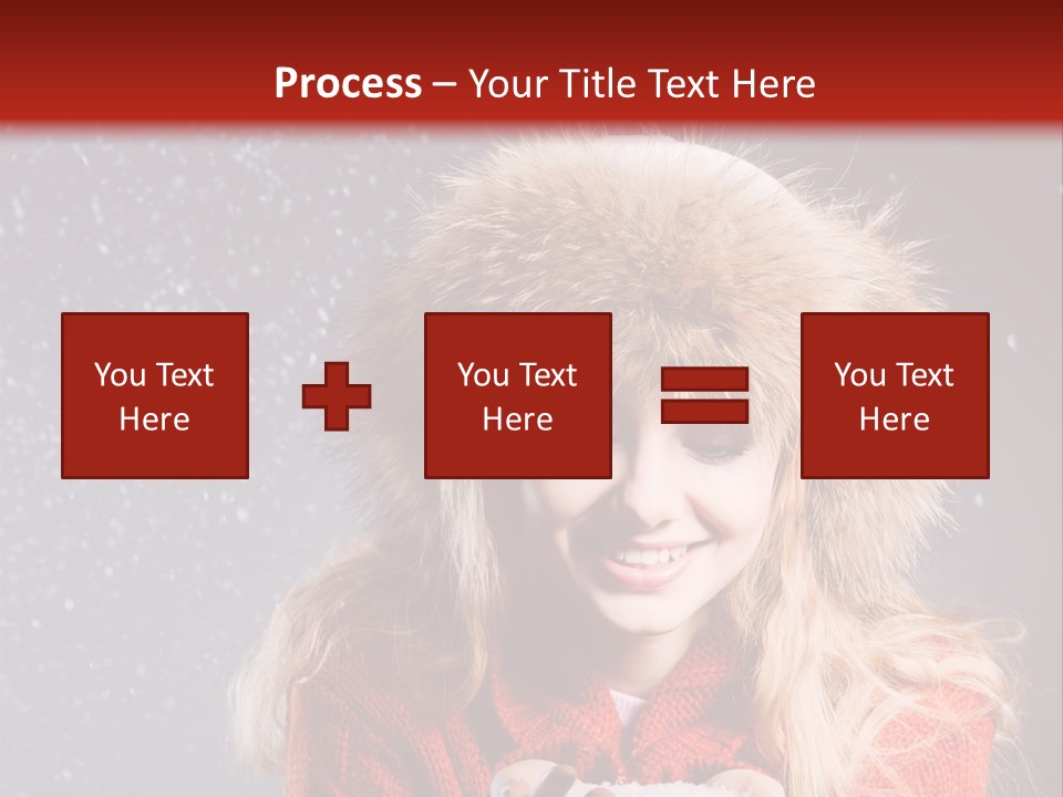 Girl Snow Blue PowerPoint Template