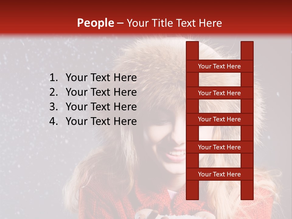 Girl Snow Blue PowerPoint Template