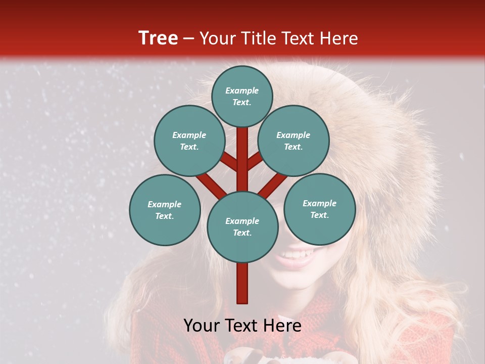 Girl Snow Blue PowerPoint Template