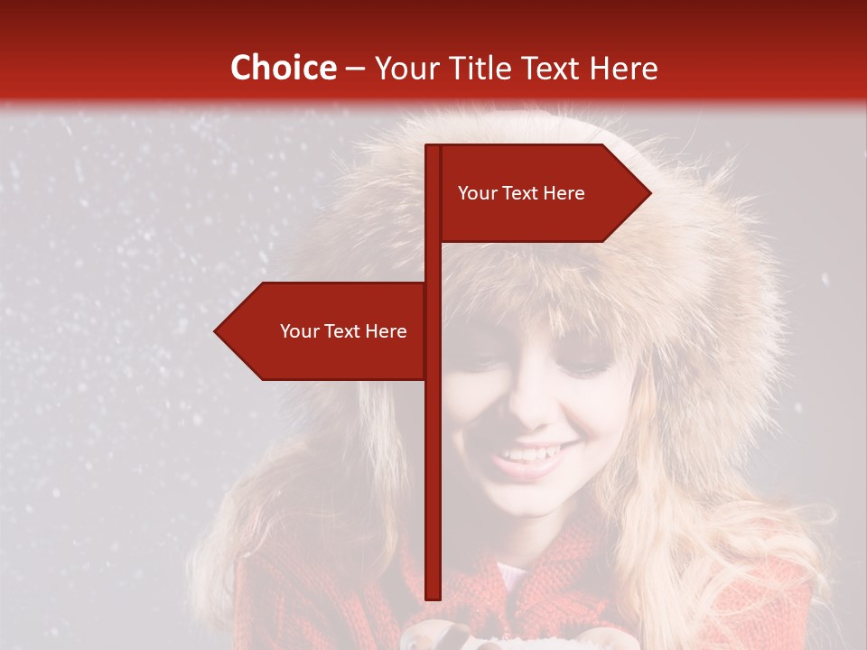 Girl Snow Blue PowerPoint Template
