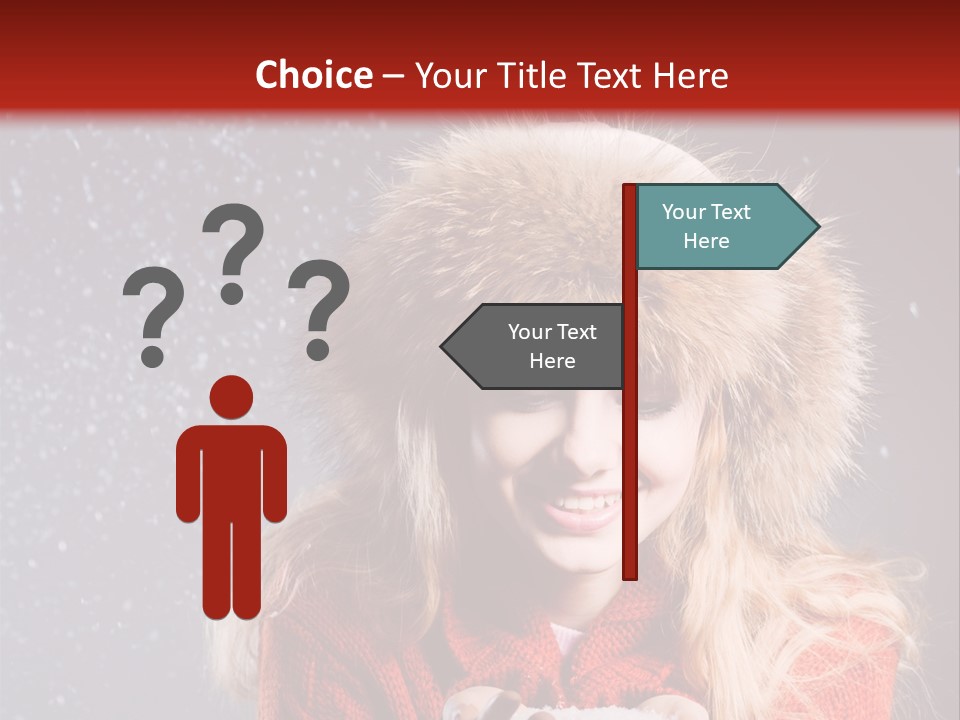 Girl Snow Blue PowerPoint Template