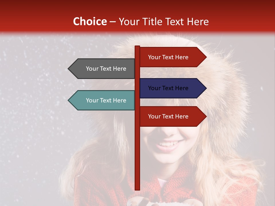 Girl Snow Blue PowerPoint Template