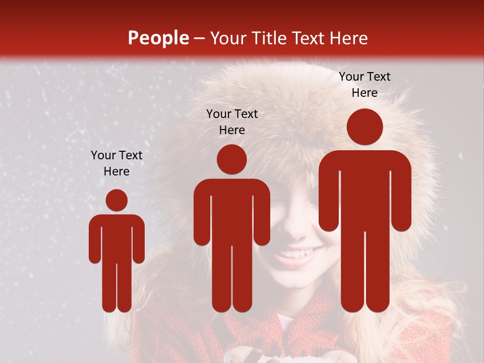 Girl Snow Blue PowerPoint Template