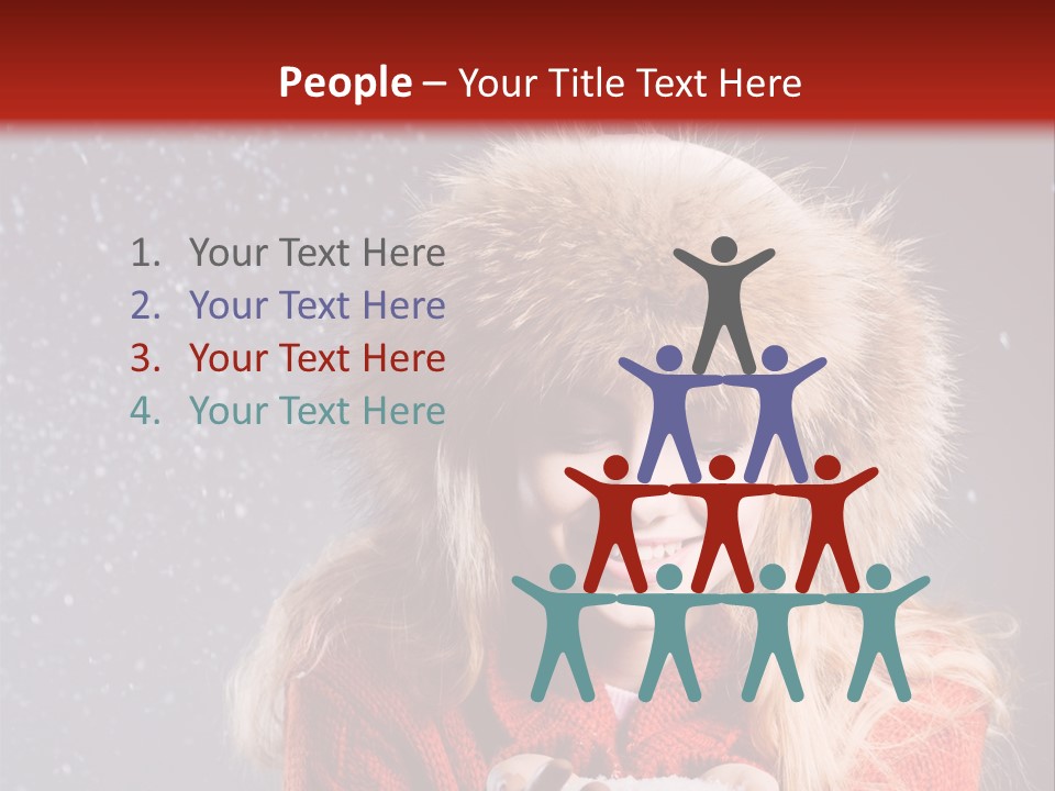 Girl Snow Blue PowerPoint Template