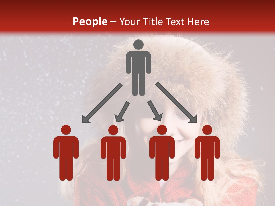 Girl Snow Blue PowerPoint Template