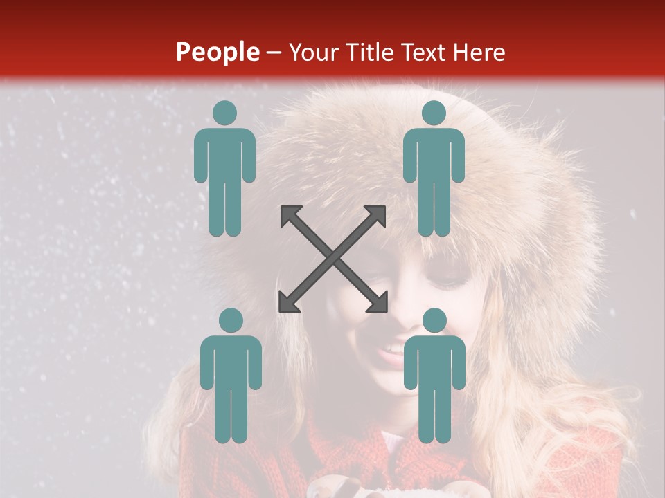 Girl Snow Blue PowerPoint Template