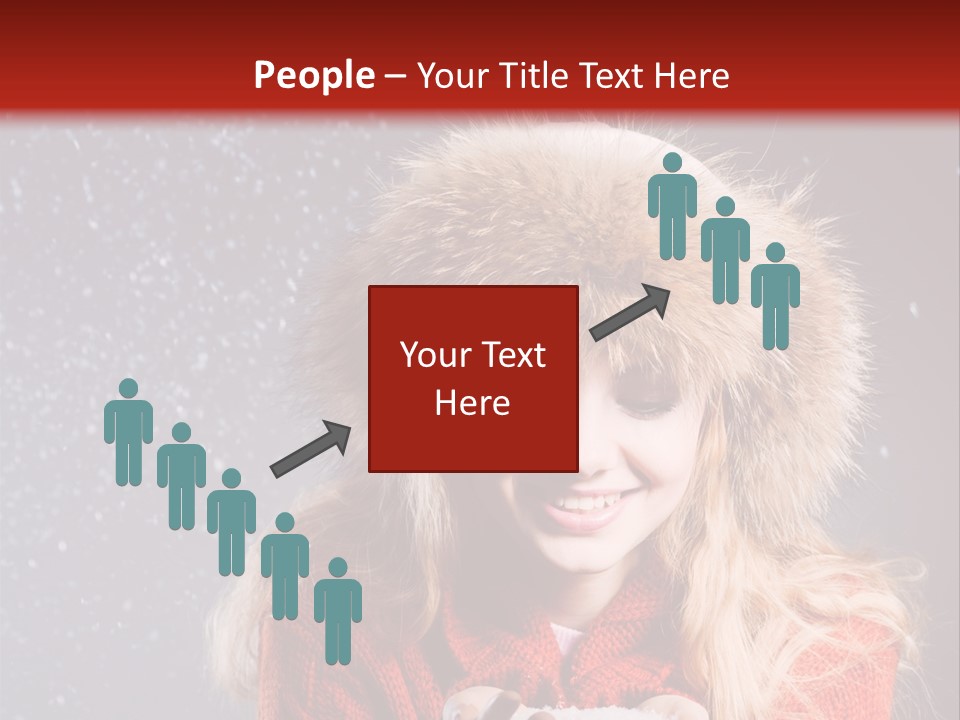 Girl Snow Blue PowerPoint Template