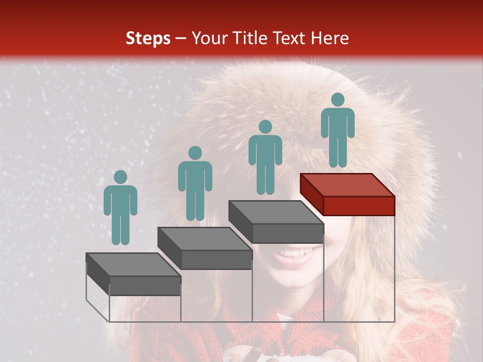Girl Snow Blue PowerPoint Template