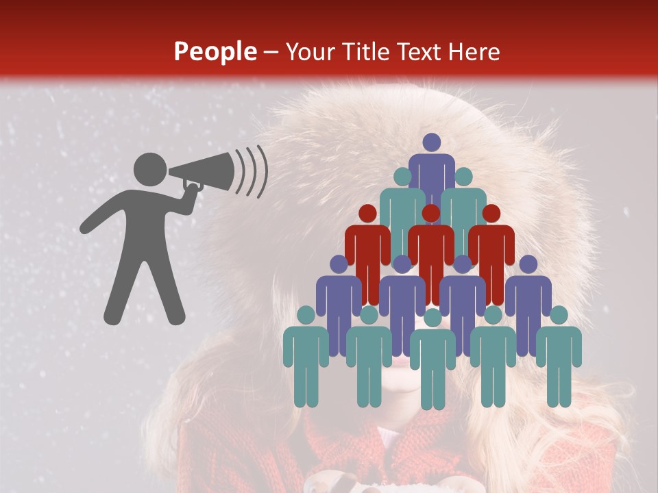 Girl Snow Blue PowerPoint Template