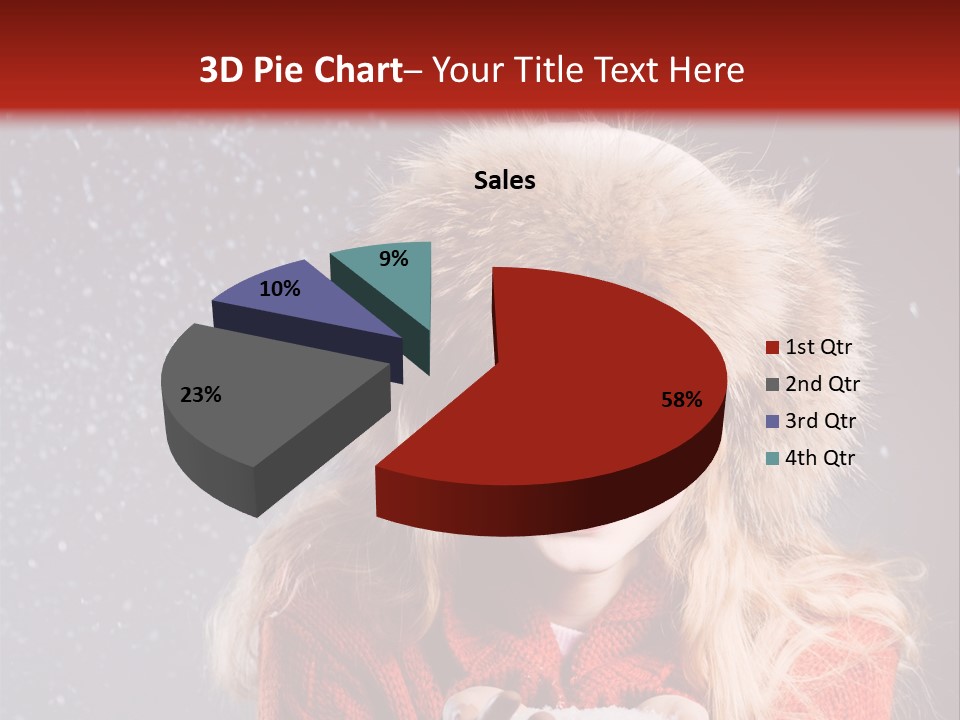 Girl Snow Blue PowerPoint Template