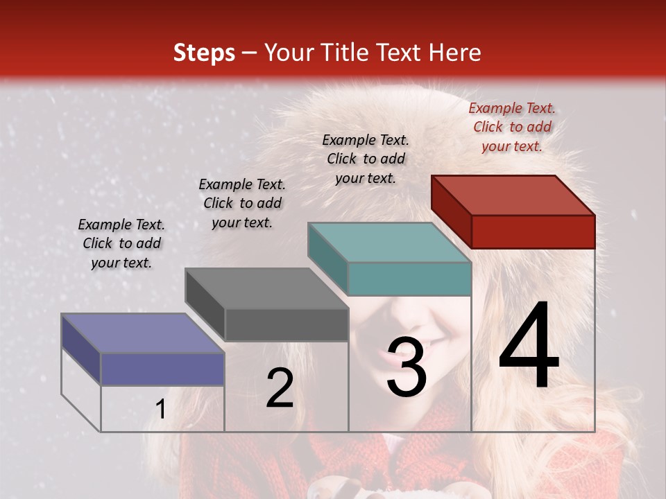 Girl Snow Blue PowerPoint Template