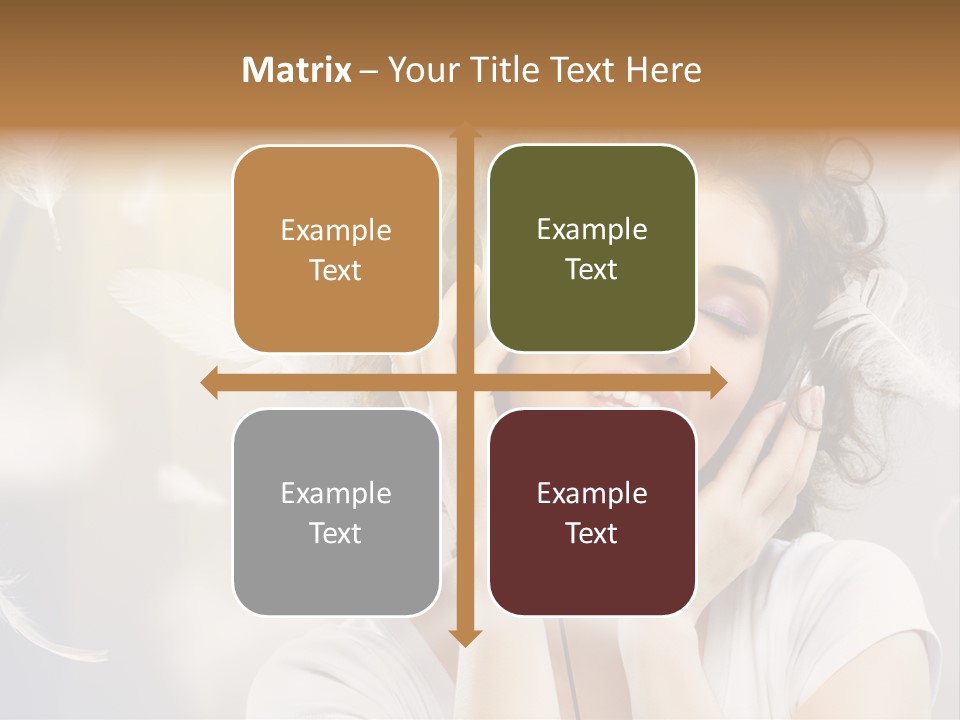 Female Person Headphone PowerPoint Template