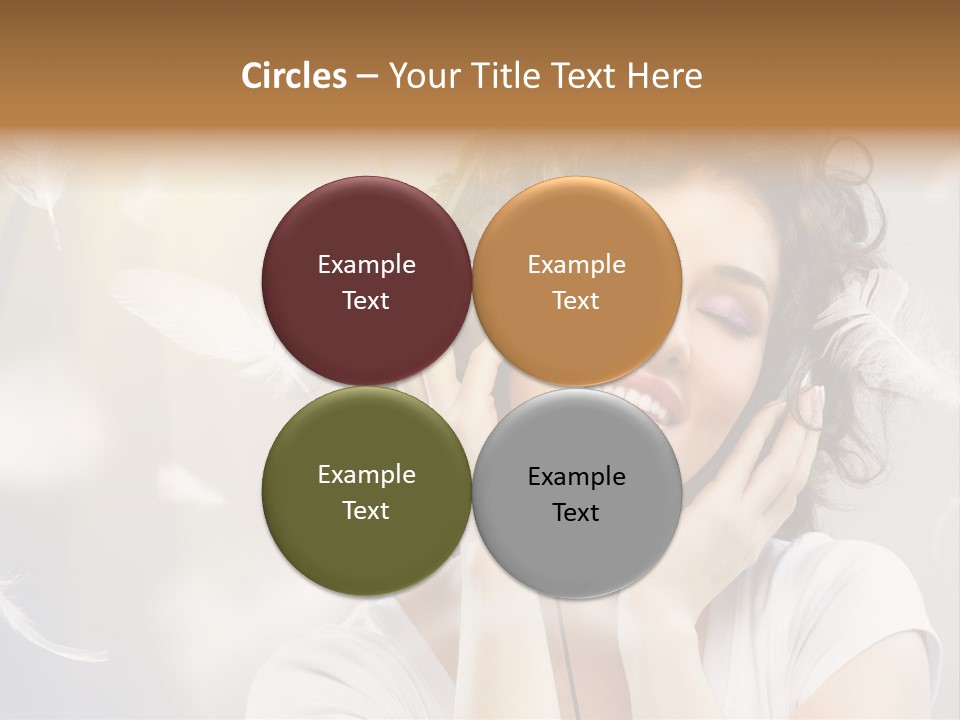 Female Person Headphone PowerPoint Template