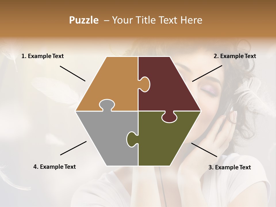 Female Person Headphone PowerPoint Template