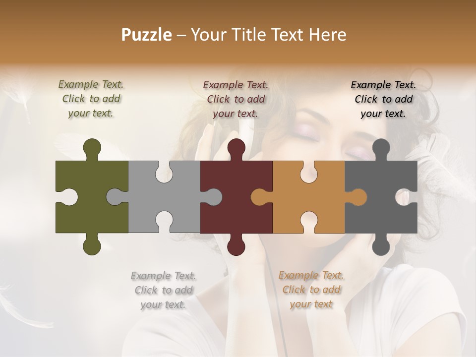 Female Person Headphone PowerPoint Template