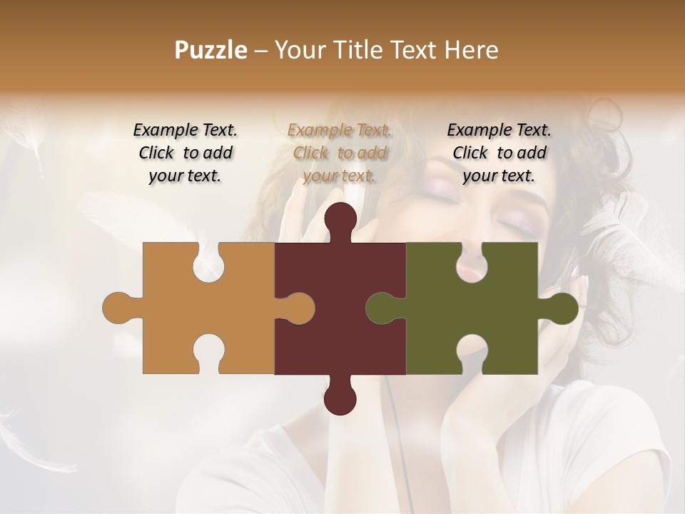 Female Person Headphone PowerPoint Template