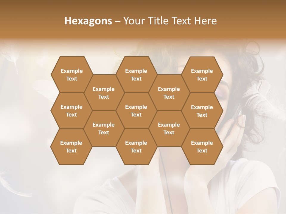 Female Person Headphone PowerPoint Template