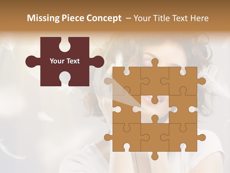 Female Person Headphone PowerPoint Template