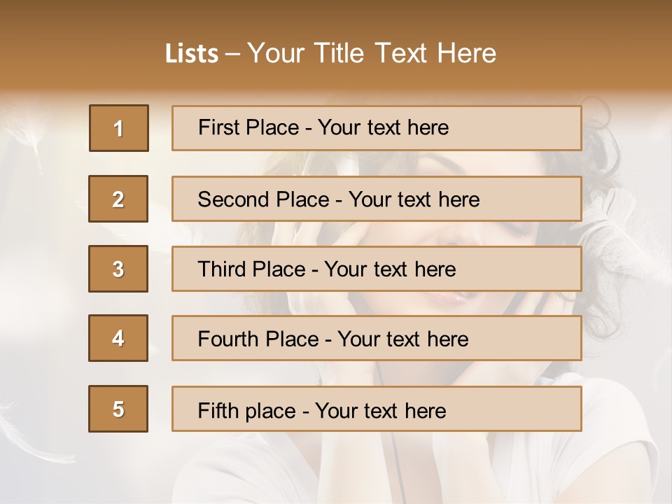 Female Person Headphone PowerPoint Template