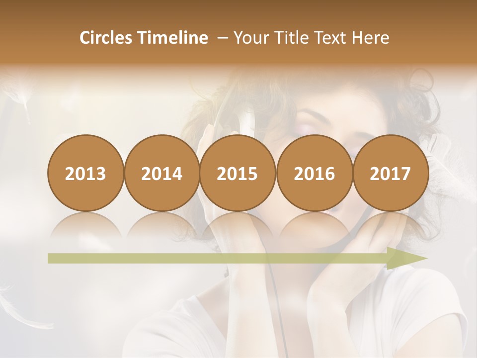 Female Person Headphone PowerPoint Template