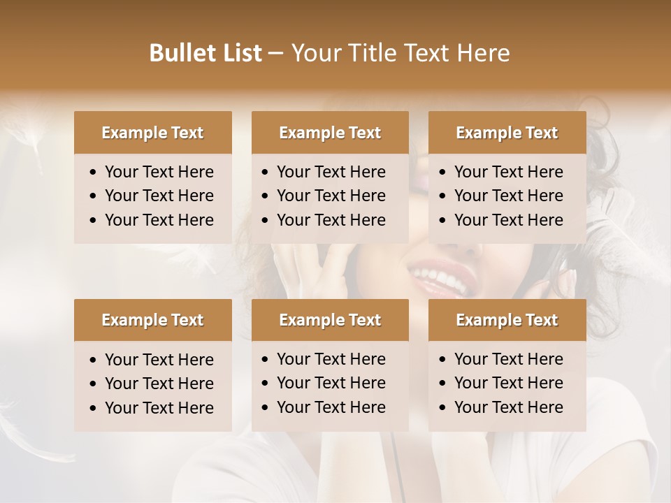 Female Person Headphone PowerPoint Template