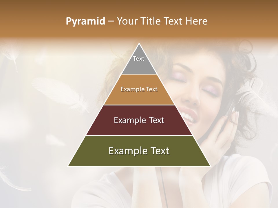 Female Person Headphone PowerPoint Template