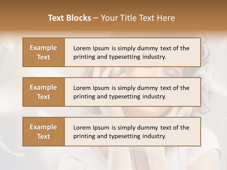 Female Person Headphone PowerPoint Template
