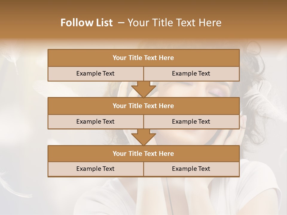 Female Person Headphone PowerPoint Template
