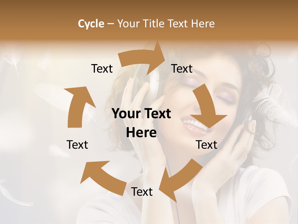 Female Person Headphone PowerPoint Template